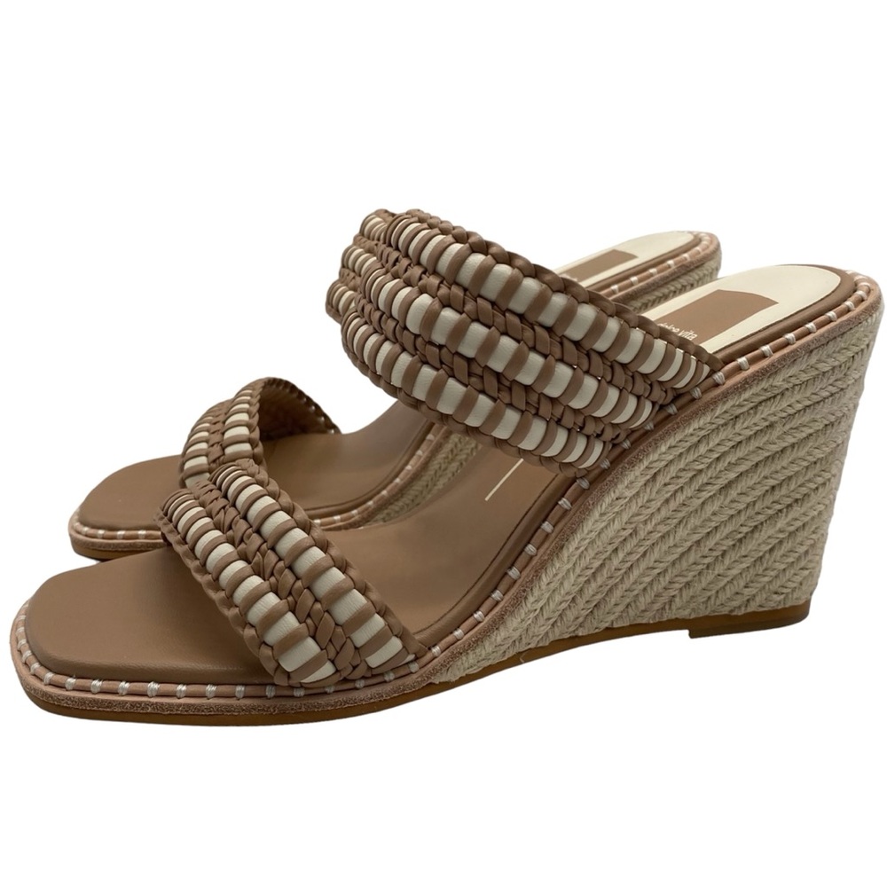 Dolce Vita Shoes Abigal Sandals Brown Beige Espadrille Wedge Casual Neutral NEW - Picture 1 of 11
